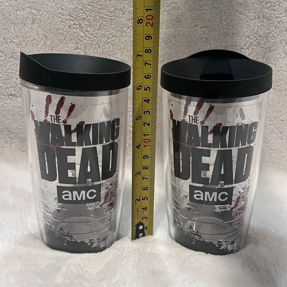 Tervis Tumbler RARE The Walking Dead 16oz Insulated Cup &‎ Lid 2014 EC Lot Of 2